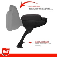 Apoio de Braço Kwid 2017-2023 com Porta-Copo - Conforto e Praticidade em Preto com Linha Preta - imagem 5