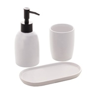 LYOR Conjunto 3 Peças para Banheiro Cerâmica Londres Branco e Preto - Design Moderno e Funcional - imagem 1