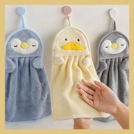 Toalhas de Mão Animadas com Design de Pinguim e Pato - 3 Peças Macias 37x25cm - imagem 1