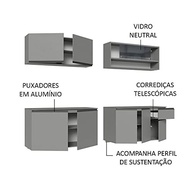 Armário de Cozinha Suspenso 240cm Cinza Nice Madesa - Design Moderno e Funcional - imagem 5