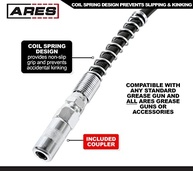 Mangueira Flexível ARES para Pistola de Graxa - 45cm, 10.000 PSI, Antitorção e Acoplador Resistente - imagem 4
