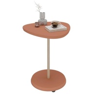 Mesa de Apoio Triangular em MDF com Base Dourada - Estilo Moderno Terracota - imagem 5