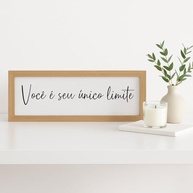 Quadro Decorativo Motivacional 'Você é seu único limite' 10x30 cm - Moldura Amadeirada Minimalista - imagem 2