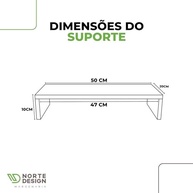 Suporte para Computador e Monitor PC - Mesa Organizadora Ergonômica Gamer e Home Office 50cm MDF Branco - imagem 4