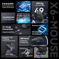 Mouse Gamer ATTACK SHARK X6 Superlight 49g: Leveza Extrema e Desempenho Imbatível com PixArt 3395 - imagem 4