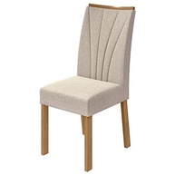 Conjunto 6 Cadeiras Estofadas Apogeu Móveis Lopas Amêndoa Clean/Linho Rinzai Bege - Conforto e Estilo para sua Sala de Jantar - imagem 4