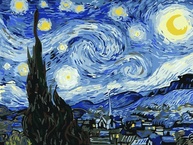 Kit Pintura de Diamantes Noite Estrelada Van Gogh 40x30cm - Arte 5D com Cristais Multifacetados - imagem 1