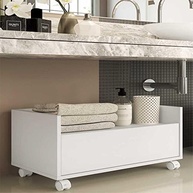 Balcão Gabinete para Banheiro com Rodízios 80cm | Multimóveis V2608 em Branco - imagem 3