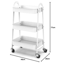 Carrinho Organizador Multiuso 3 Andares com Rodinhas - Metal Resistente Branco GH209 - imagem 3