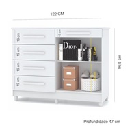 Cômoda 2 Portas 5 Gavetas Sirius Nature/Alasca - Organize seu Espaço com Estilo - imagem 3