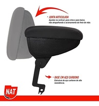 Apoio de Braço Premium para Fiat Novo Uno Mobi (2011-2020) - Couro Sintético Preto - imagem 4