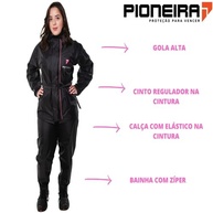 Capa Roupa Conjunto De Chuva Feminino Tam M Impermeável Nylon Pioneira Bolso Interno Motoqueira Motociclista Motoboy - imagem 4