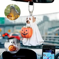 Espelho de Carro Fantasma Balançando: Decoração Divertida e Assustadora para o seu Veículo! - imagem 3