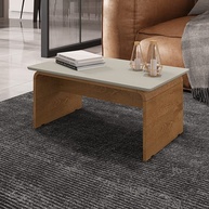 Mesa de Centro Moderna Lilibeth - Design Elegante Off White/Naturale - imagem 1