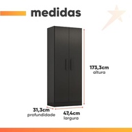 Armário Multiuso Organizador Belem – 4 Prateleiras para Escritório e Lavanderia - imagem 4