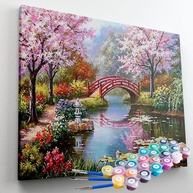 Kit de Pintura Terapêutica Jardim Oriental 40x50cm - Relaxamento e Criatividade - imagem 1