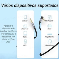 Cabo Auxiliar P2 90° VENTION 5m: Som HIFI Estéreo de Alta Qualidade para Celular, Notebook e Caixa de Som - imagem 4