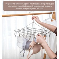 Varal Dobrável para Roupas Íntimas em Aço Inoxidável – 40 Pregadores para Meias e Calcinhas - imagem 4