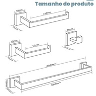 Conjunto de 4 Acessórios para Banheiro em Aço Inoxidável 304 - Moderno e Resistente - imagem 4