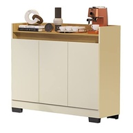 Rack Aparador com 3 Portas para Sala, Escritório ou Cozinha - Design Retro Moderno OffWhite/Nature - imagem 2