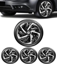 Calota Esportiva Nitro Preto/Prata Aro 14: Estilo e Segurança para seu VOLKS - imagem 1