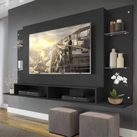 Painel Nairóbi Multimóveis para TV até 60" com Nichos e Prateleiras em Vidro - Design Moderno e Funcional - imagem 1