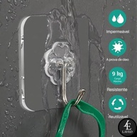 Kit 10 Ganchos Adesivos Inox Transparente | Super Resistente e Sem Furos para Parede - imagem 4