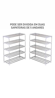 Sapateira Vertical Premium 10 Prateleiras - Até 30 Pares em Aço Inox - imagem 4