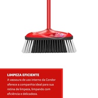 Vassoura Condor Transparente com Cabo de Aço - Ideal para Pisos Delicados - imagem 2