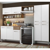 Cozinha Compacta Madesa Emilly Pop com Armário e Balcão – Estilo Moderno Rustic/Branco - imagem 1