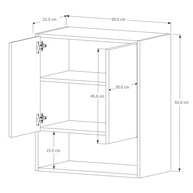 Armário Aéreo Organizador Multiuso Bela 2 Portas Branco - Solução Inteligente para Cozinha, Sala e Lavanderia - imagem 3