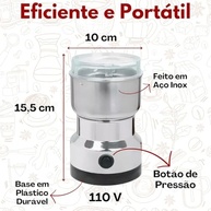 Moedor de Café Elétrico 110V - Potente e Compacto para Grãos, Temperos e Ervas Secas - imagem 3