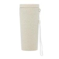 Copo Térmico LYOR 310ml - Bambu e PP com Parede Dupla, Alça e Tampa Branca - imagem 2