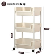 Carrinho Organizador Multiuso 3 Prateleiras com Rodinhas - Branco | Solução Inteligente para Cozinha, Banheiro e Salão - imagem 4