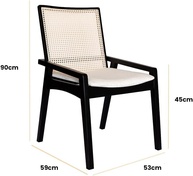 Cadeira Venezia Preta em Madeira Maciça – Design Moderno e Conforto Duradouro para Sala de Jantar ou Escritório - imagem 2