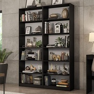 Kit com 2 Estantes Livreiro 6908 Madesa - Design Moderno em Preto - imagem 2