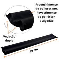 Protetor Veda Porta Rolinho Duplo 80cm Preto: Adeus Bichos, Poeira e Ruído! - imagem 3