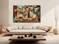 Quadro Picasso Cubista Moderno - Arte em Tela para Decoração de Ambientes - imagem 4