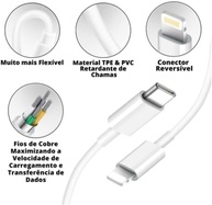 Carregador Turbo 25W USB-C p/ Lightning + Cabo Reforçado - iPhone Rápido e Seguro - imagem 3