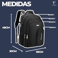 Mochila Masculina Reforçada Executiva Grande Mochila para Notebook Trabalho Viagem Escola com Cabo de Aço Impermeável Antifurto com Saídas USB/Fone de Ouvido Unissex - imagem 5