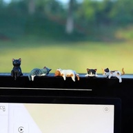 5 Peças Mini Enfeite de Gato Fofo em Resina - Decoração Animada para Casa e Carro - imagem 3
