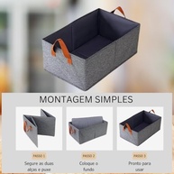 Kit 3 Caixas Organizadoras Dobráveis 26L Nylon Resistente Lavável - Armazenamento Moderno e Prático - imagem 5