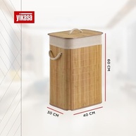 Cesto de Roupas Dobrável em Bambu 70L com Alças e Forro Lavável - Yikasa - imagem 4