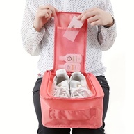 Bolsa de Sapatos Portátil com Zíper Rosa - Ideal para Viagem e Academia - imagem 4