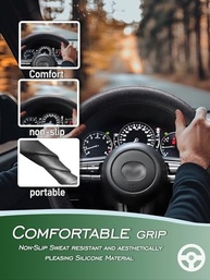 Capa de Volante LRITER Silicone Antiderrapante Universal - Conforto e Segurança para Seu Carro (Preto) - imagem 3