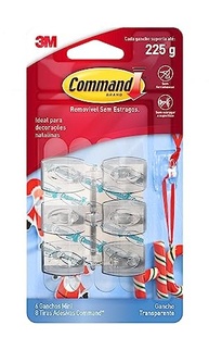 Gancho Adesivo Transparente 3M Command para Decorações de Natal - 6 Unidades, Sem Danificar Superfícies - imagem 2