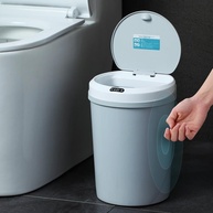 Lixeira Automatica Usb Branco Cinza 5 Litros Sensor Proximidade Recarregável Para Banheiro Cozinha Sala Escritório - imagem 4