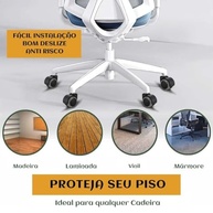 Rodízio Kit 5 Rodinhas para Cadeira de Escritório com Silicone Antirrisco - Proteja Seu Piso - imagem 3