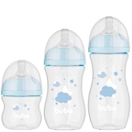 Kit 3 Mamadeiras Easy Flow Nuvem Azul 120/270/330ml - Sistema Anticólico para Bebês - imagem 1