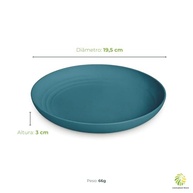 Kit com 4 Pratos de Sobremesa em Fibra de Bambu - BPA Free, Sustentável e Resistente (Design Variado Escuro) - imagem 4